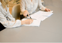 People filling out paperwork